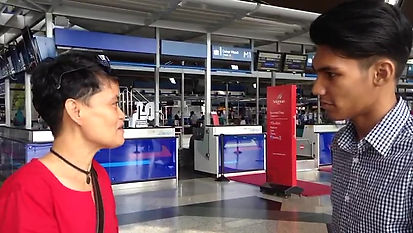 Interview Female candidate before departure from KLIA